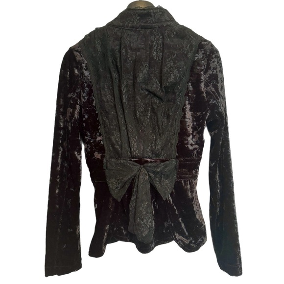 VTG GV2 Goth Lolita Jacket Sz S Crushed Velvet Vampire Punk Whimsigoth Halloween - Picture 4 of 16
